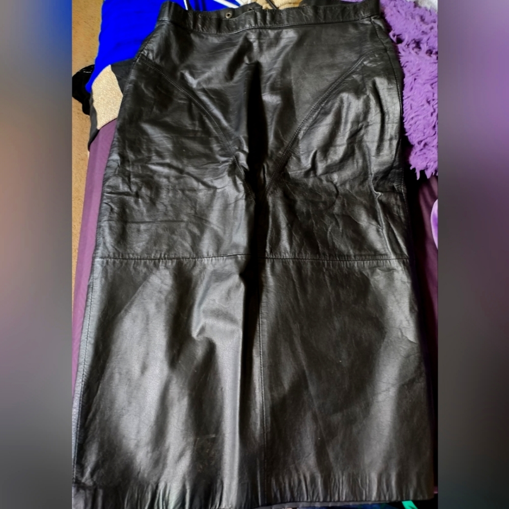 Black leather skirt